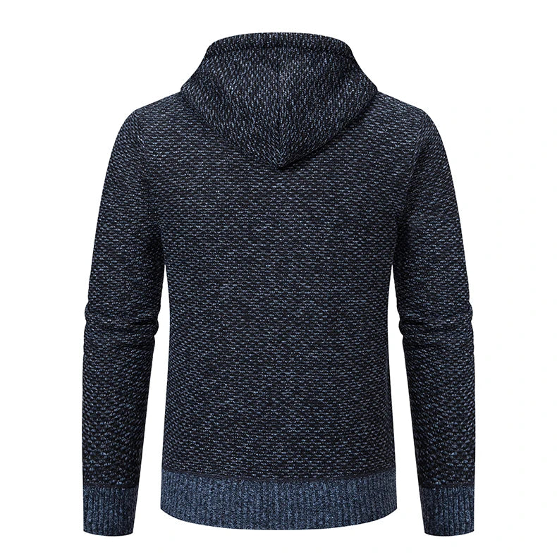 Men's trend in autumn and winter 2023 new plus velvet padded knit cardigan sweater coat