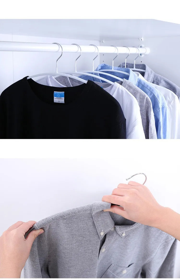 10-50 PCS Non-Slip Space Saving Clothes Hangers Durable Sturdy Contour Metal Shirt Clothes Hangers Suitable for Coat Jacket Suit
