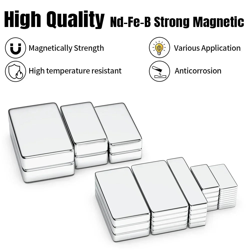 20-100Pcs Super Strong Neodymium Magnets 10/15/20mm X 5/10mm X 3mm N35 NdFeB Block Magnets Square Magnets Refrigerator Stickers