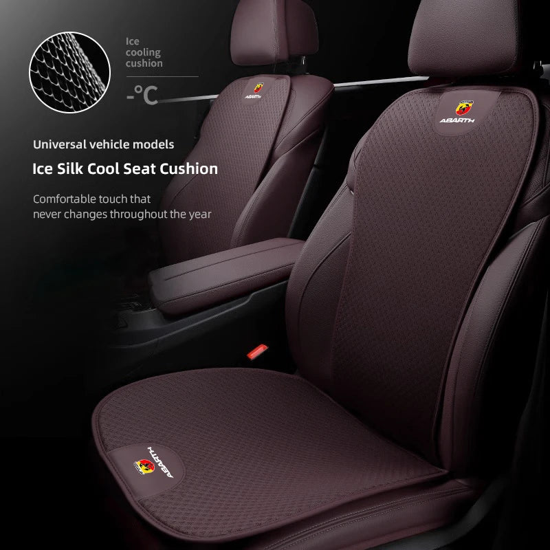 Car Ice Silk Seat Cushion Seat Covers For Fiat 500 Abarth Punto Panda Doblo Stilo Backrest Mat Rear Seat Cushion Car Interior