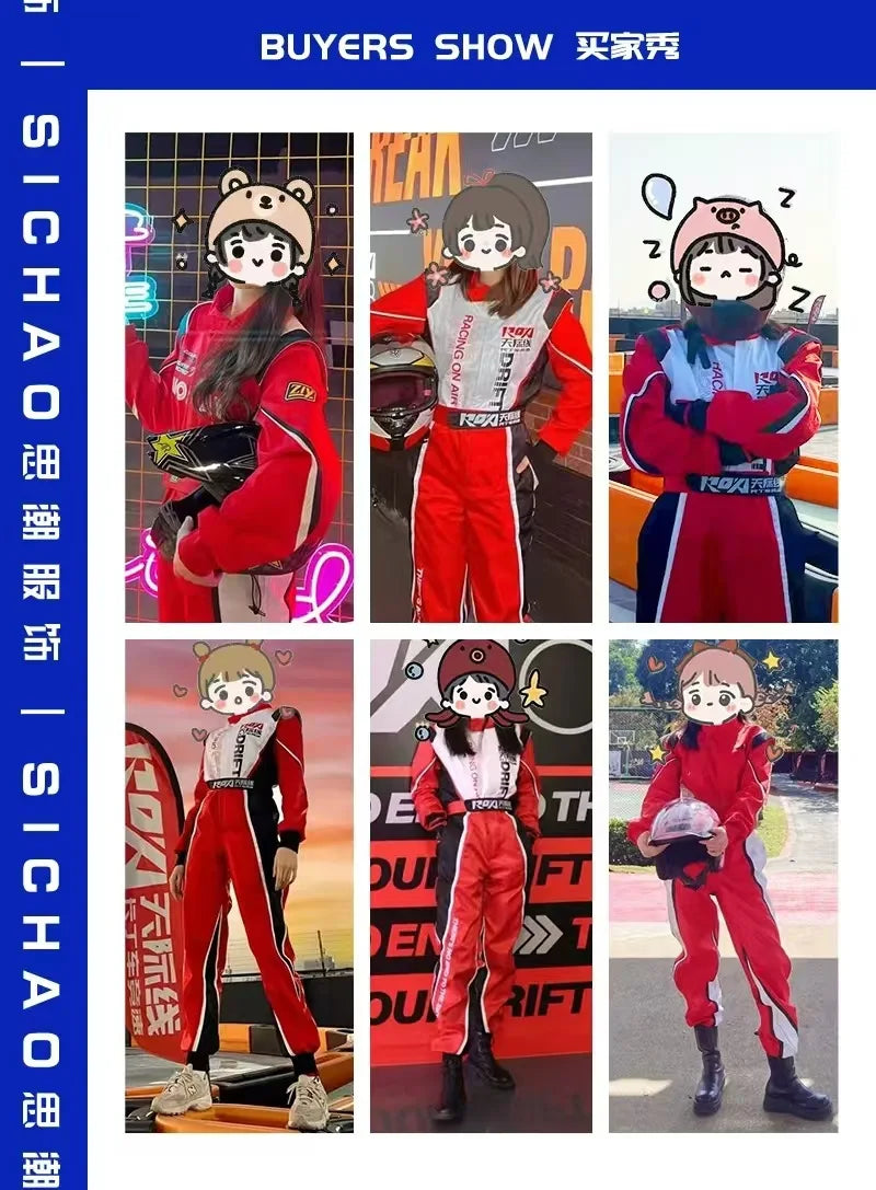 Men Women for Karting Suit Waterproof Car Motorcycle Motocross Racing Club Exercise Clothing Set Overalls
