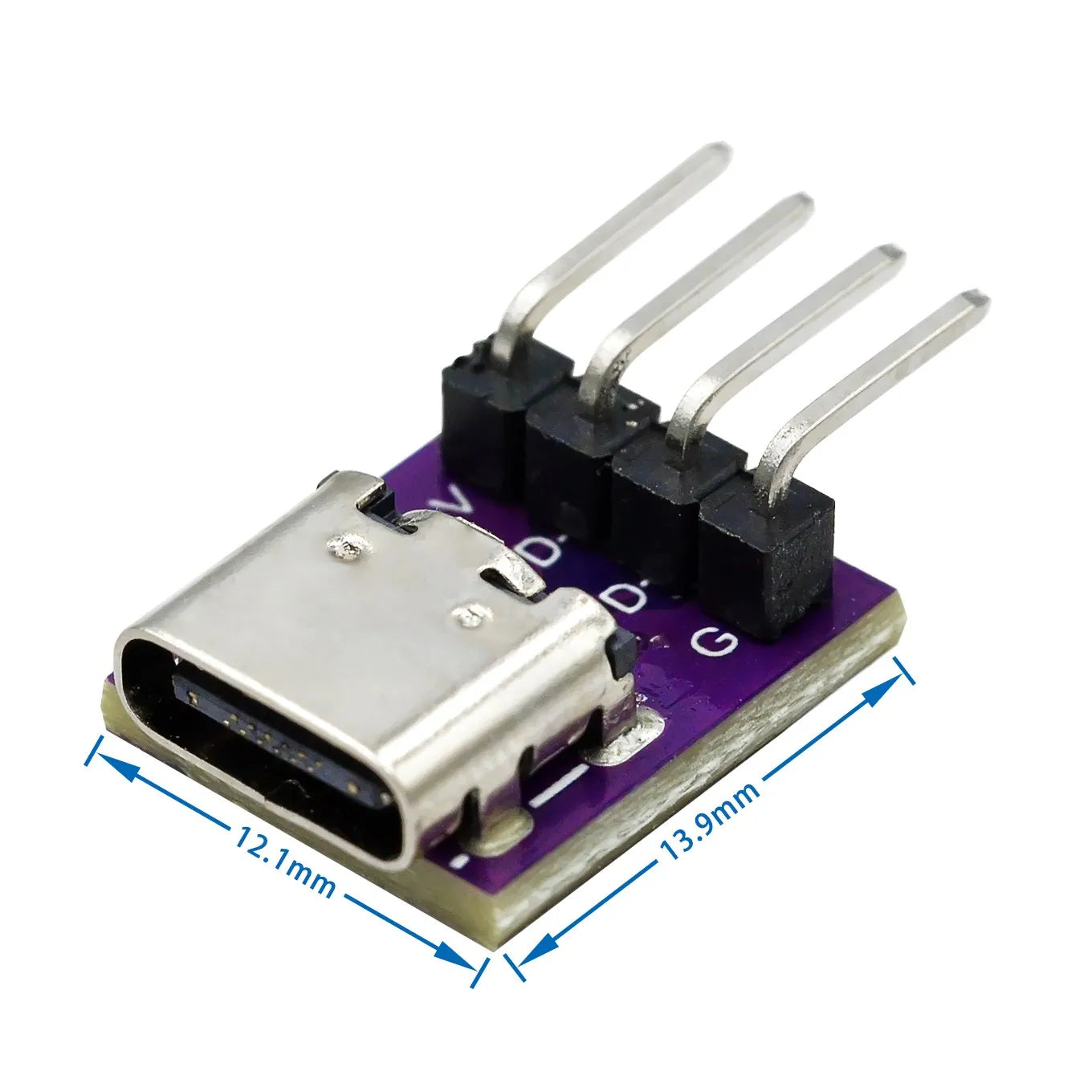 USB3.1 16P to 2.54 high current power conversion board is inserted on both sides of the TYPE-C motherbase test board