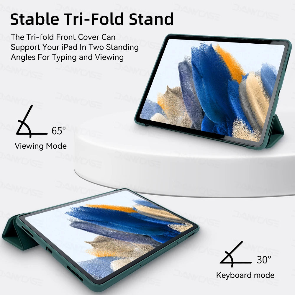 Case for 2021 Samsung Galaxy Tab A8 X205 X200 10.5in PU Tablet Cover Smart Leather Funda wake up from sleep Stand