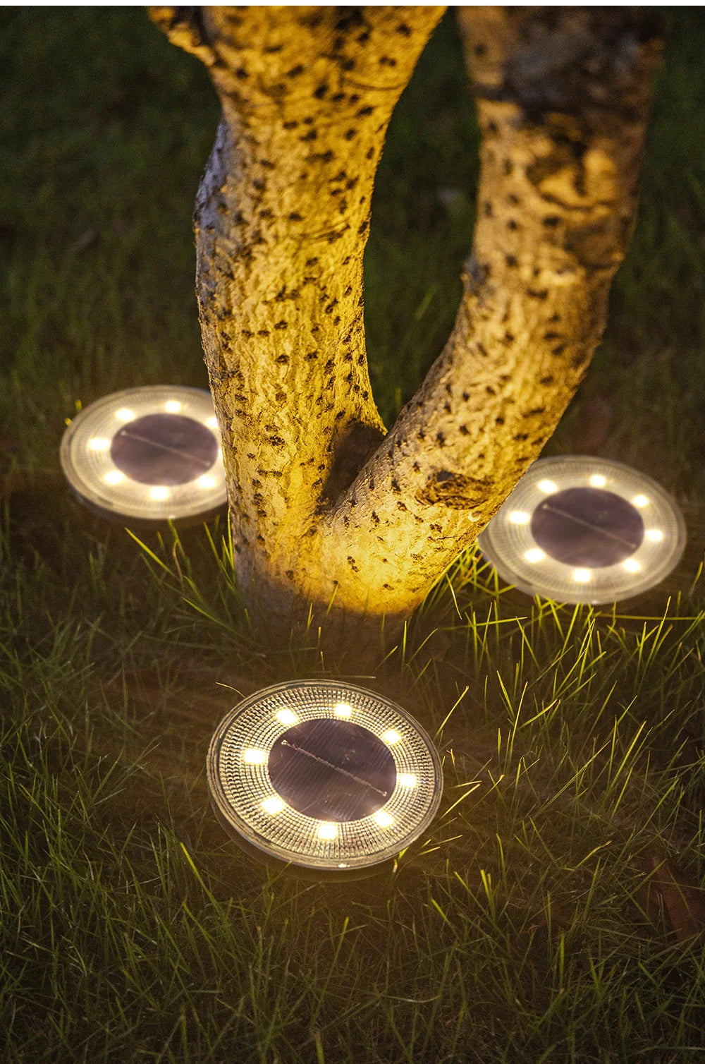 IP68 Waterproof LED Outdoor Solar Power Ground Light Lighting Control Path Deck Lights Yard Driveway Lawn Garden Decoration Lamp