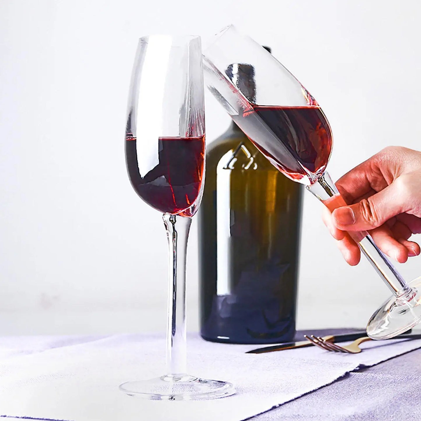 Half-Rice Wine Glass 140ml Flexible Long Stemmed Red Wine Cups Crystal Champagne Glass For Friends Enthusiasts Family