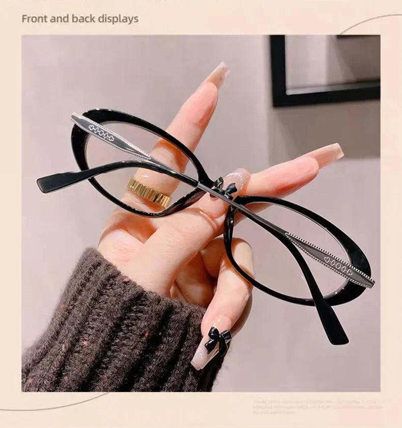 Fashionable Thick Edge Oval Small Frame Anti-blue Light Reading Glasses For Women Senior Middle-aged And Elderly Glasses