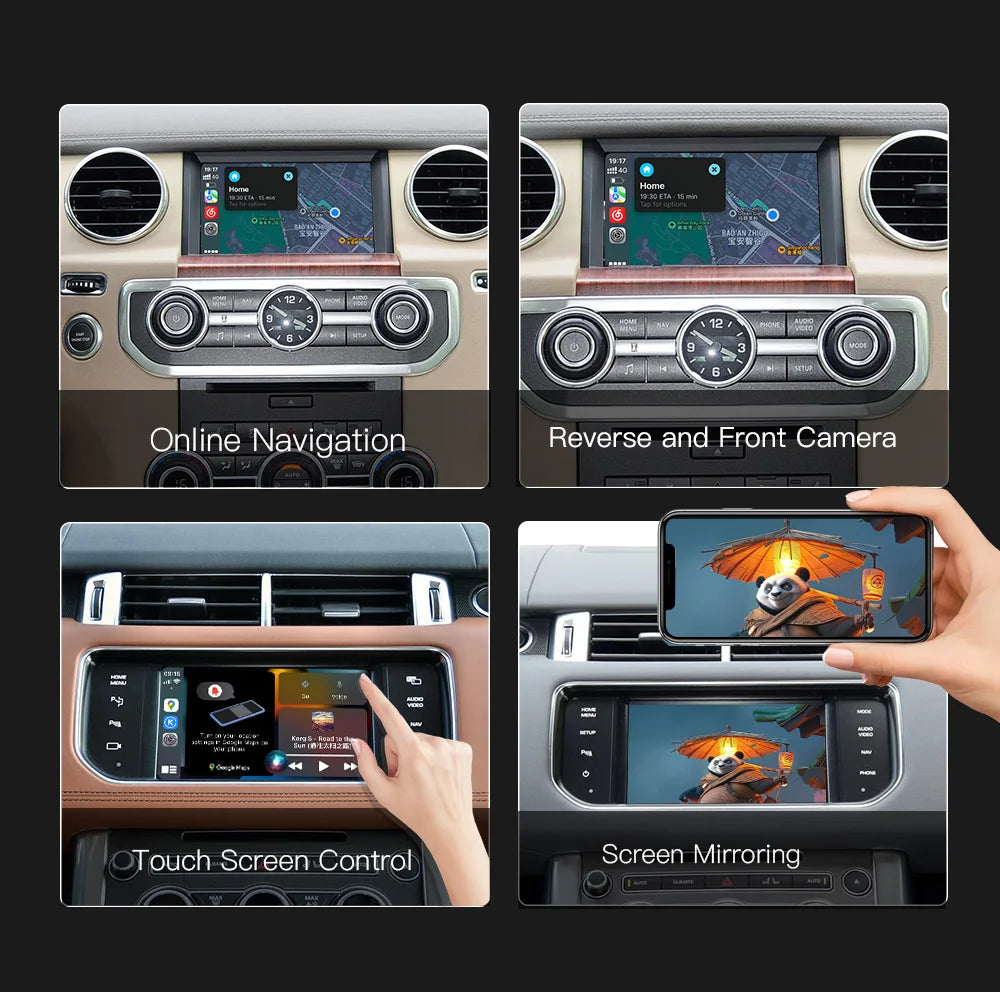 AUTOABC  Wireless Carplay Android Auto Fits For Land Rover Jaguar Bosch Discovery4 Evoque Freelander2 XE XF XJL Mirroring