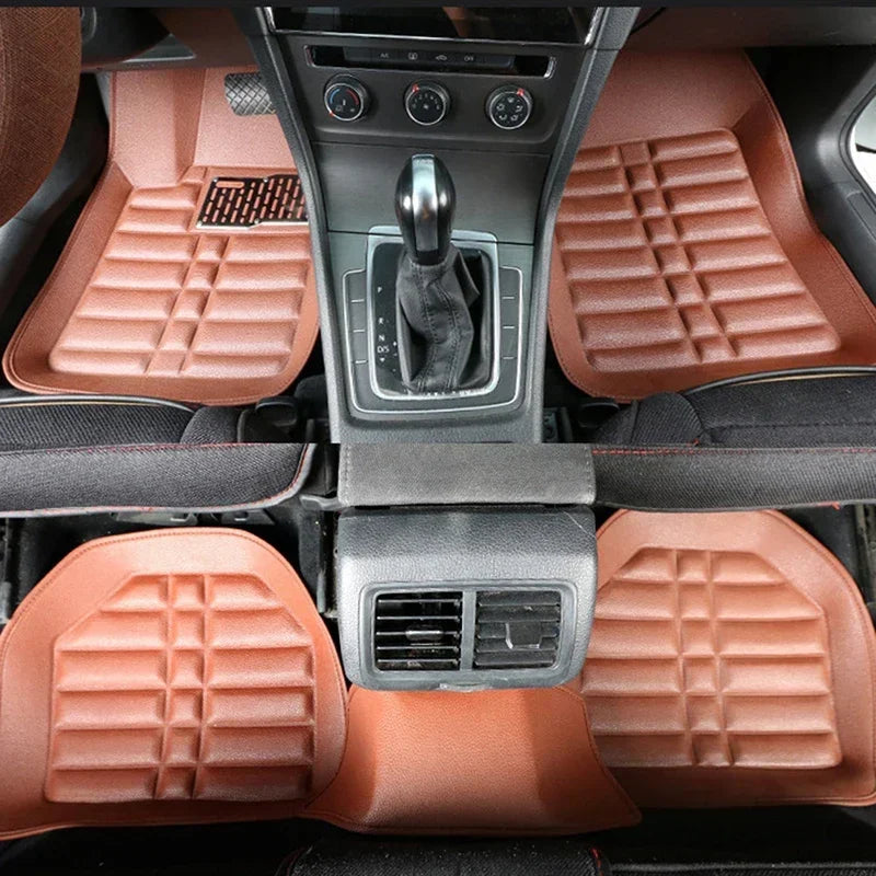 5pcs Premium Easy Clean Waterproof Auto Foot Pad Universal Waterproof PU Leather Durable Car Floor Mats Car Interior Accessorie