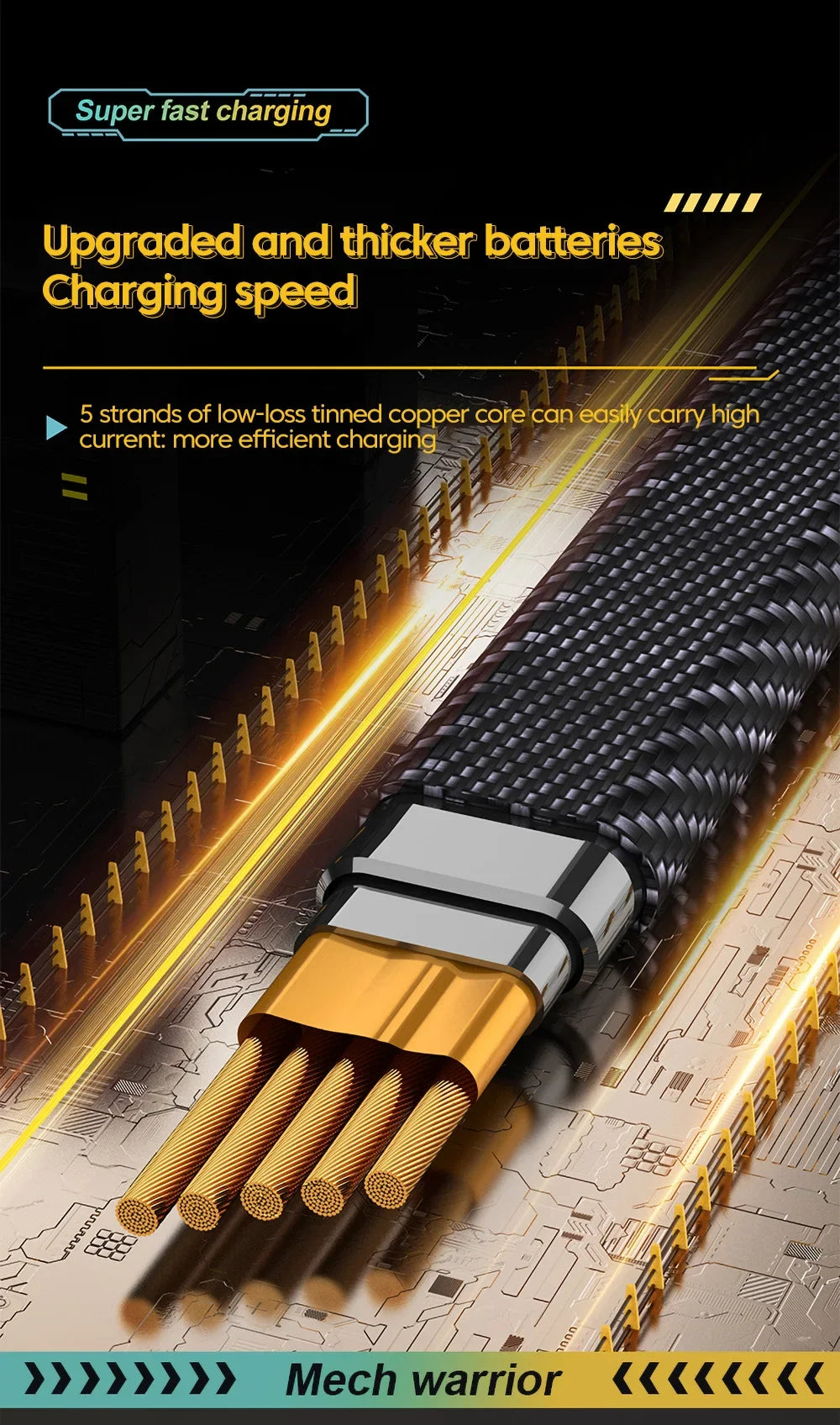 4 in 1 PD 65W 27W USB Cable Type C Dual Connector Lighting Mecha Style Fast Charging USB C Cable For iPhone 15 Samsung Xiaomi