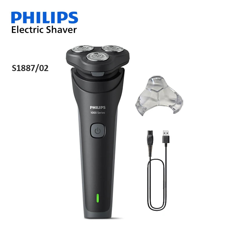 PHILIPS S1886/1887 Stand Up Electric Shaver USB Charge Stainless Steel PowerCut Blade Razor Triple Floating Head Beard Trimmer