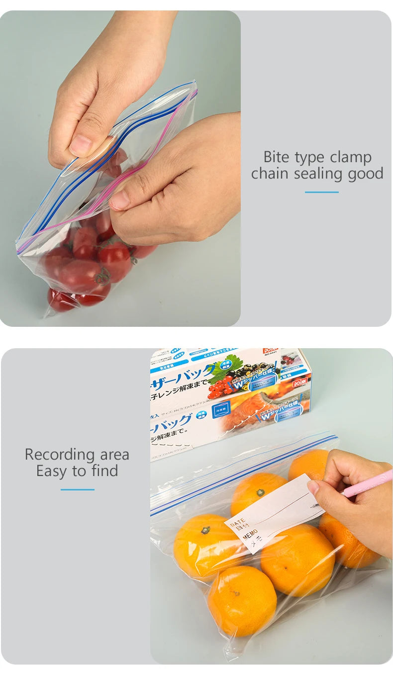 Food Grade Plastic Bag Zipper Sealing Freezer Storage Special Sliding Button Bag Thickened Self-sealing Bag