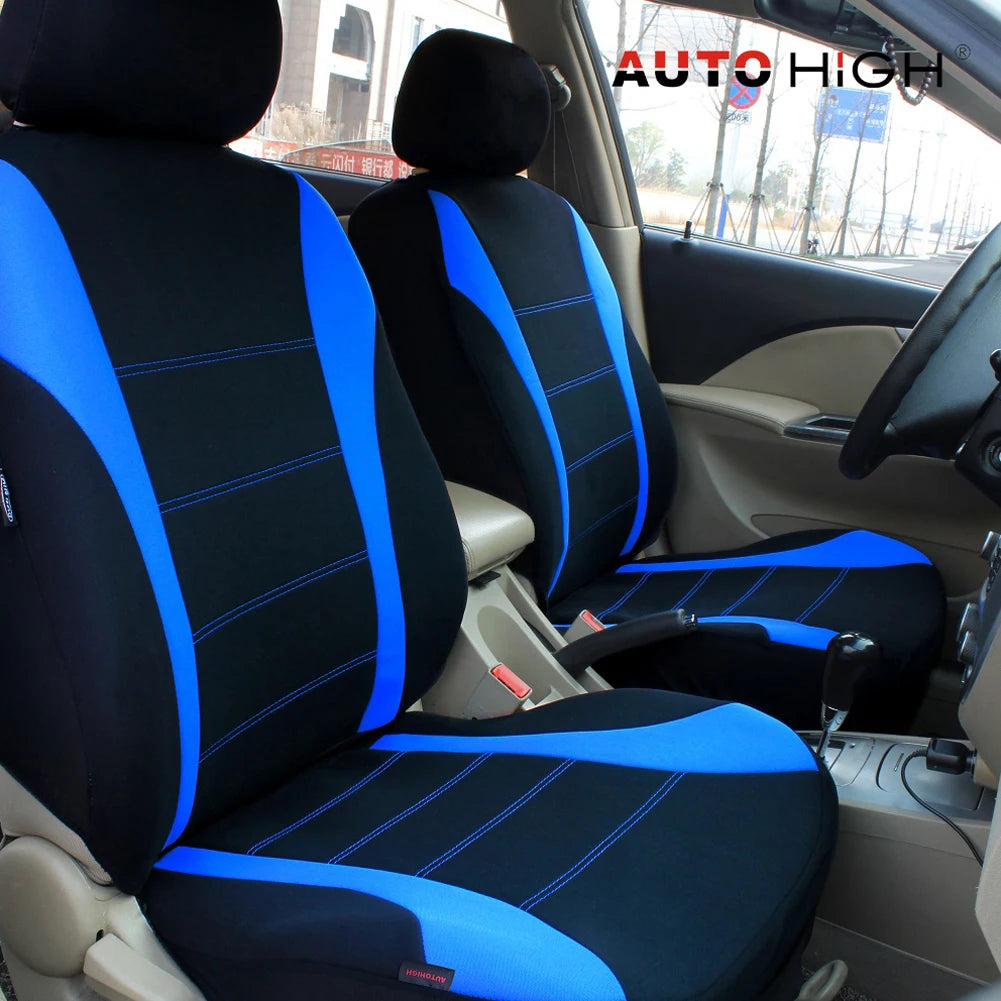 AUTO HIGH Universal Auto Seat Covers Full Set for Car Truck SUV Van Polyester Front & Rear Protector