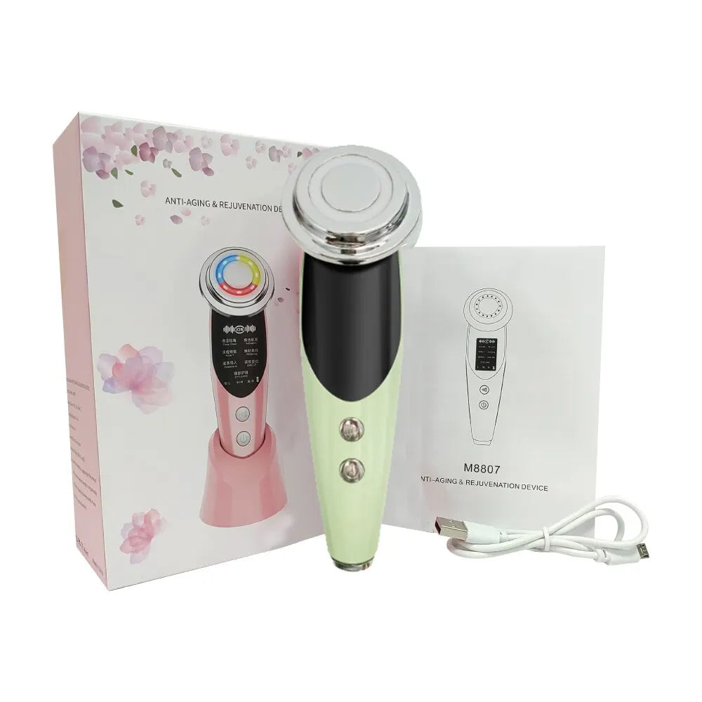 7 in 1 Face Lift Devices Microcurrent Skin Rejuvenation EMS RF Women Facial Massager Light Therapy Anti Aging Wrinkle Beauty
