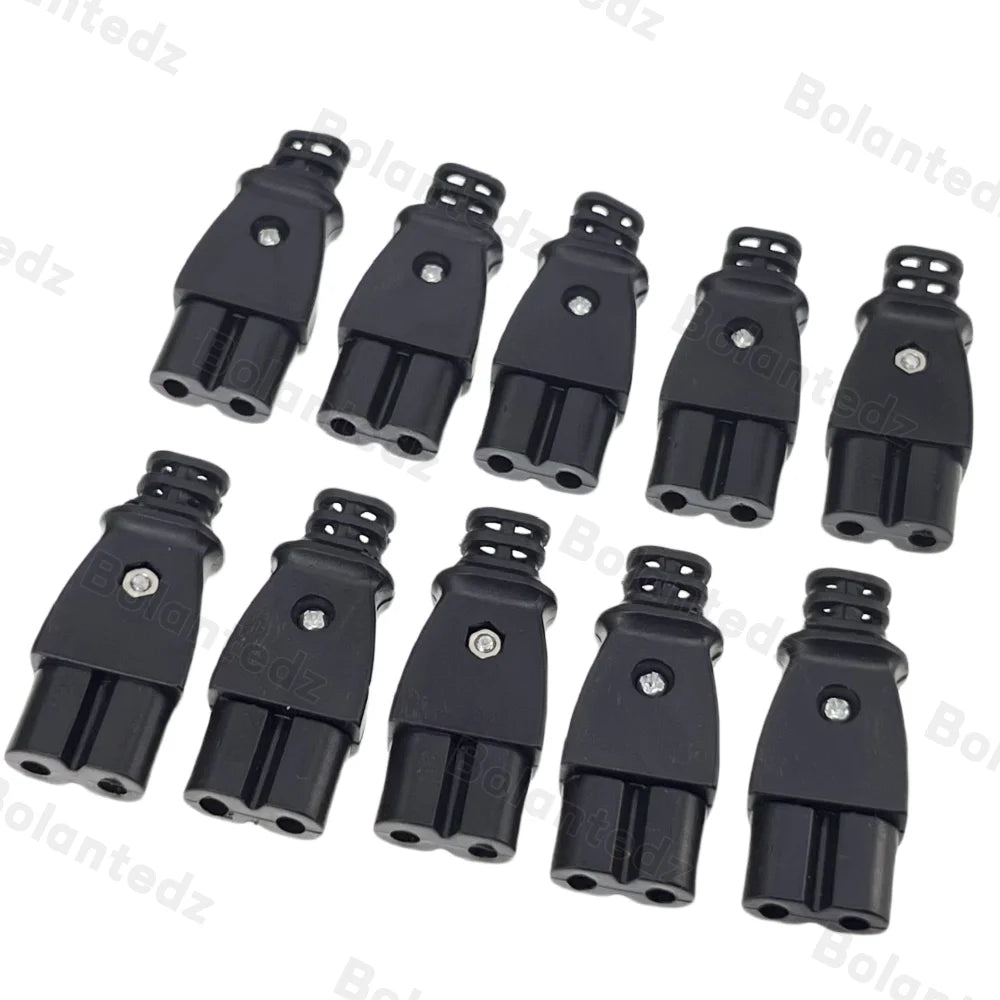 5/10pcs C8 Male Power Socket C7 Female Plug Power Outlet Embedded Electric Connector Connector 35mm*15mm AC 2.5A 5A 250v
