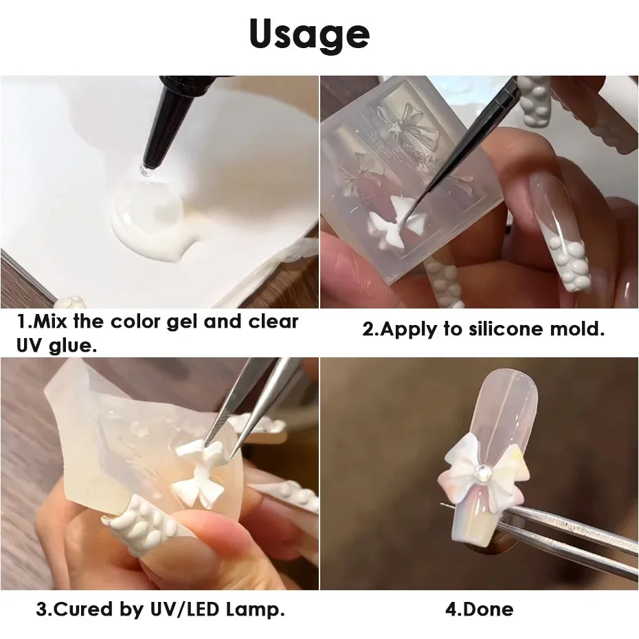 3D Letter Music Note Nail Silicone Mold DIY Fashion Carving Template Decoration Tools Acrylic Jewelry Nail Accessories Supplies