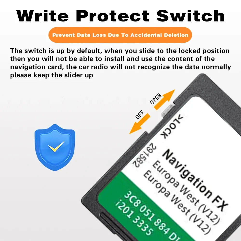 for VW Golf 6 (5K) (2008 -2014) FX V12 RNS 310 WEST Europe Cover Norway Austria UK EN Sat Naving GPS SD Card