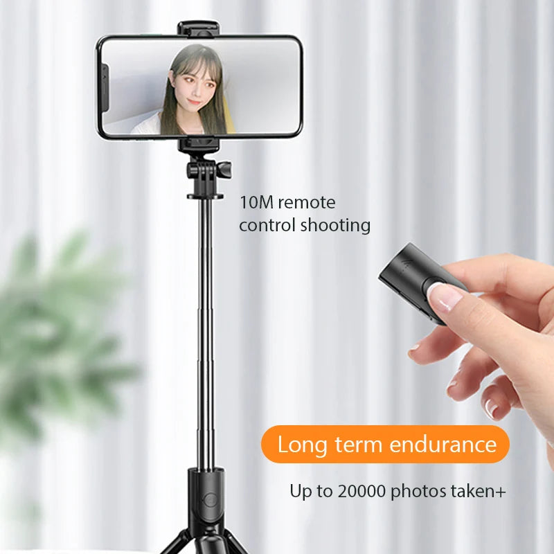 S03 Bluetooth Remote Control Selfie Stick with Tripod Self Timer Support Horizontal and Vertical Shooting Stand for Live Stream