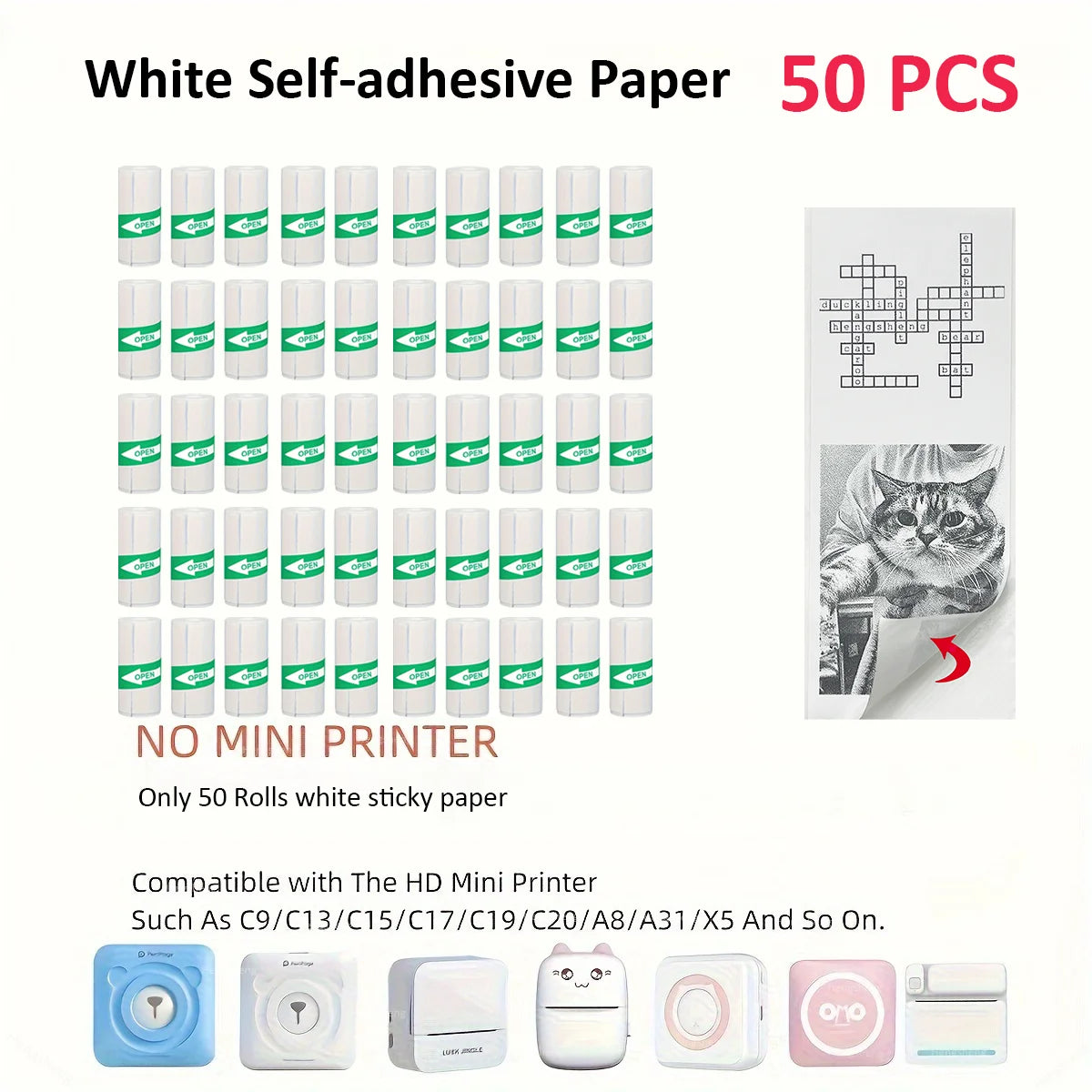 Mini Printer Paper Thermal Sticker Paper Self-adhesive Printer Paper Photo Printer Labels For T/M02 Photos thermal printer paper