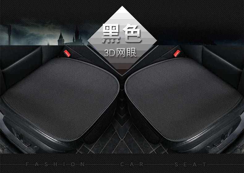 3pcs/set Car Seat Cover Cushion Ventilated Breathable Comfortable Front Back Rear Seat Protector Pad Mat Anti-skid With Pocket