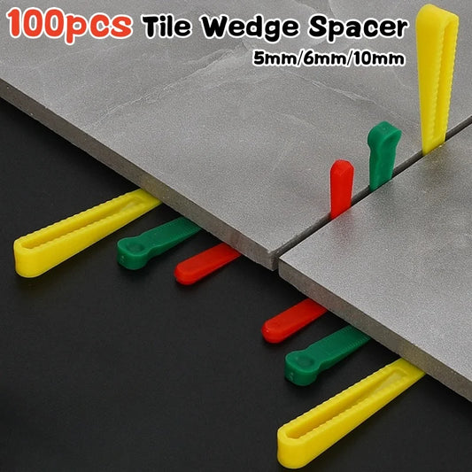 100pcs Reusable 5/6/10mm Plastic Tile Wedge Spacer Leveling Clips Floor Locator Ceramic Tiling Laying Adjustment Construction To
