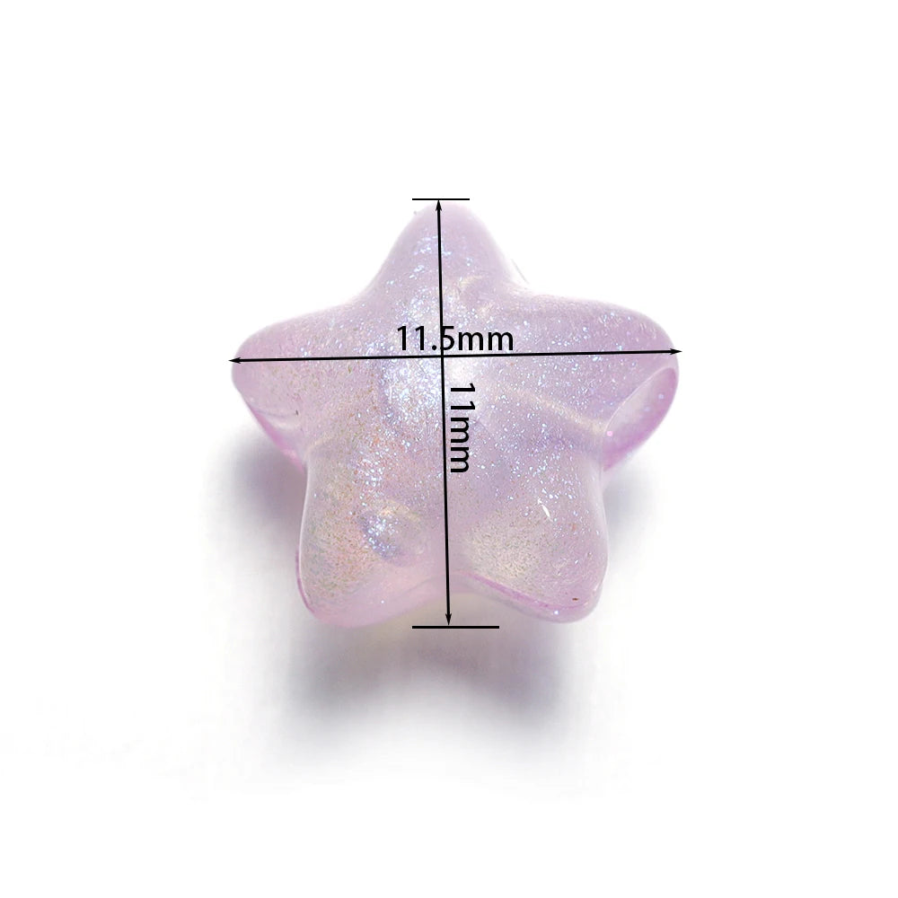 30Pcs/Lot Acrylic Transparent Five-pointed Star Spacer Loose Beads for DIY Necklace Bracelet Earring Jewelry Accessories