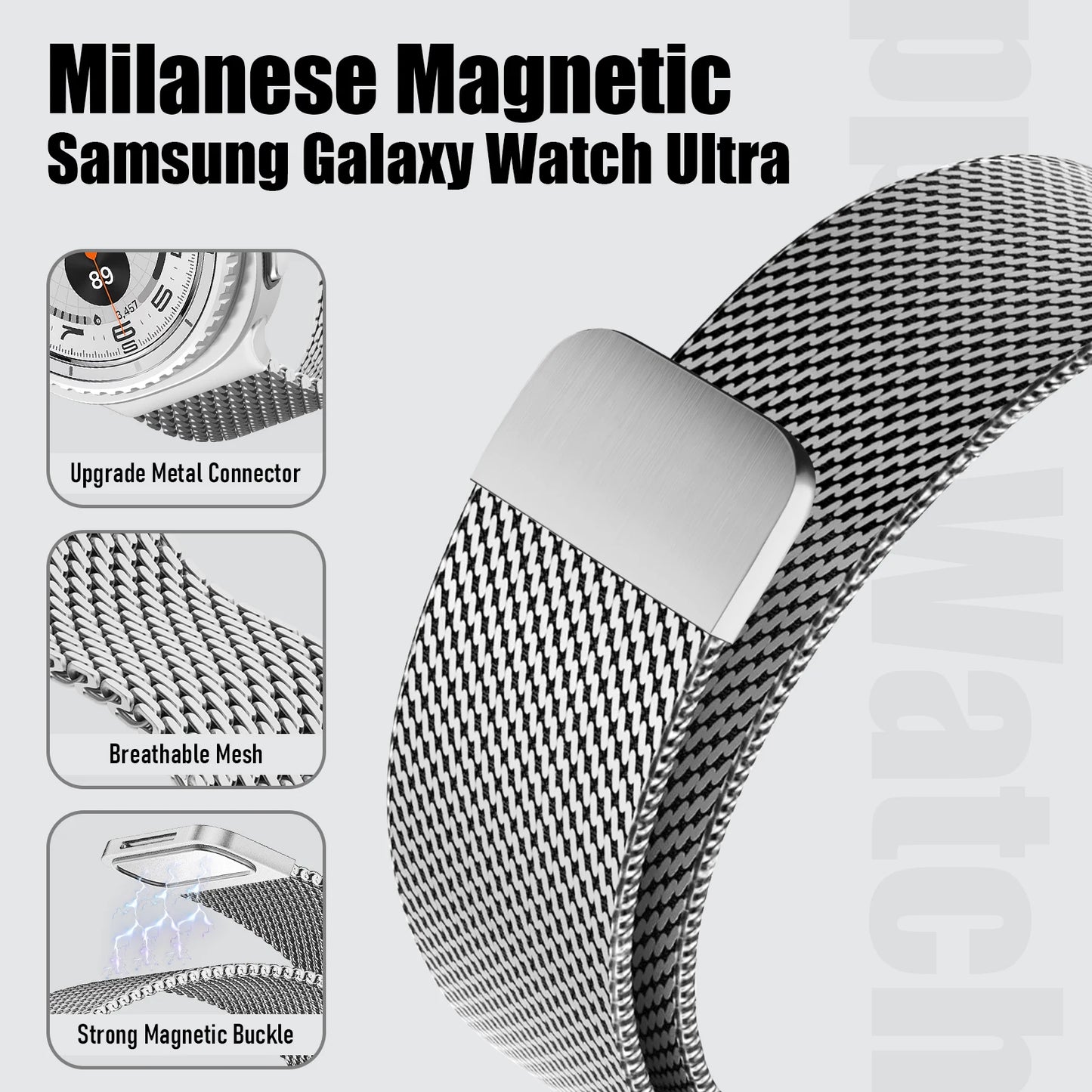 Milanese Stainless Steel band For Samsung Galaxy Watch 8 classic 46mm strap for correa Galaxy Watch 7 ultra 47mm 8 40/44mm bands