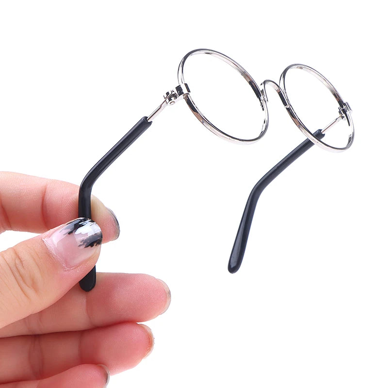 DIY Doll Dressing Accessories High Quality 20cm EXO Dolls Glasses 3 Color Round Frame Lensless Eyewear Toy Miniature Eyeglasses