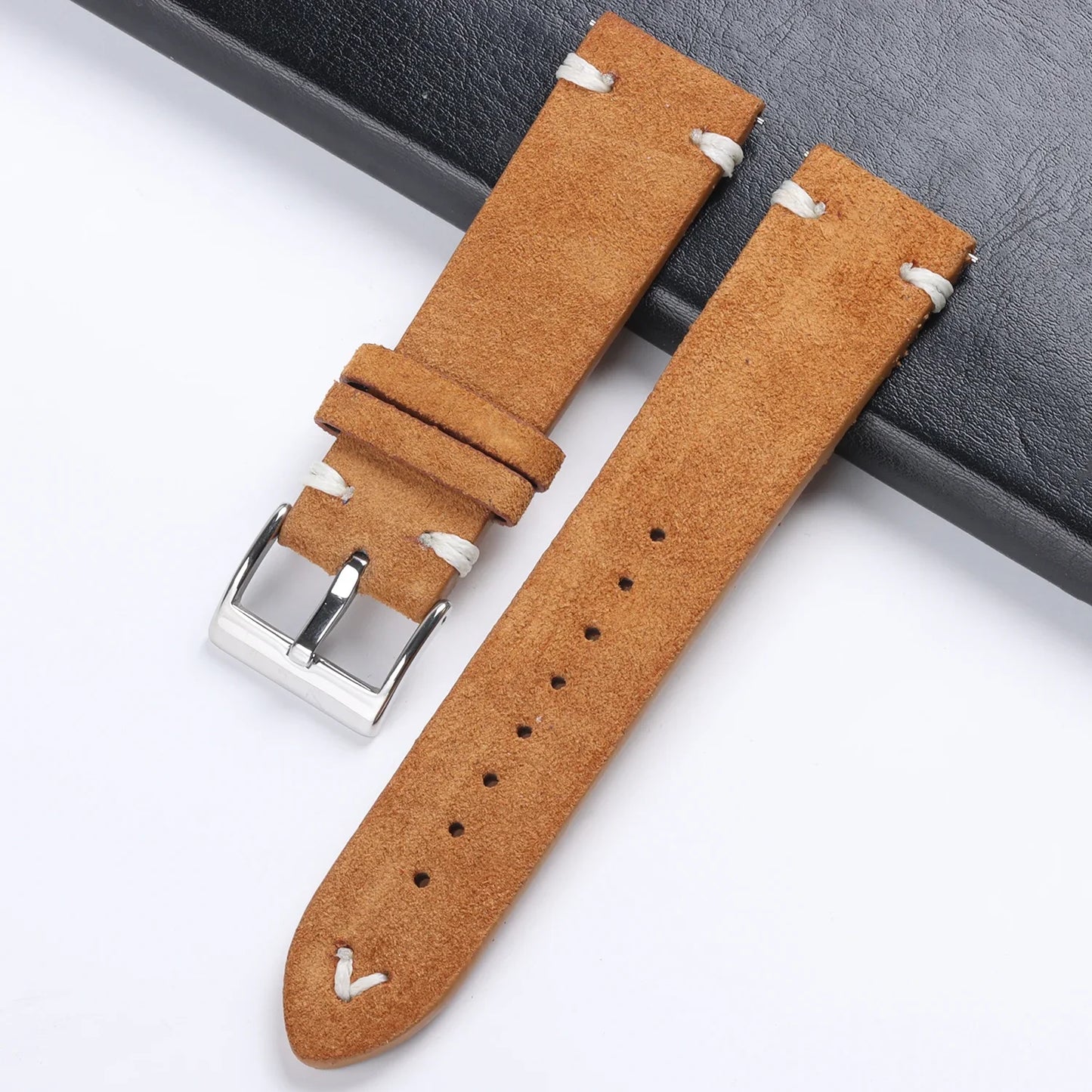 Soft Suede Watch Band 18mm 20mm 22mm Leather Strap Brown Blue Black Belt Replacement for Seiko Quick Release Men Women Bracelet
