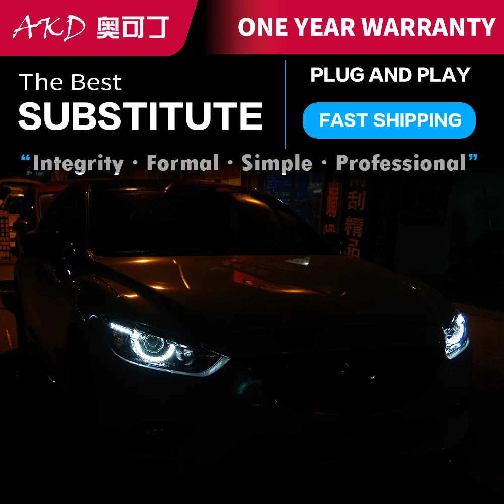 Auto Parts For Mazda 6 Atenza Headlights 2013-2016 latest Styling LED Daytime Lights Dual Projector Car Accesorios Modified