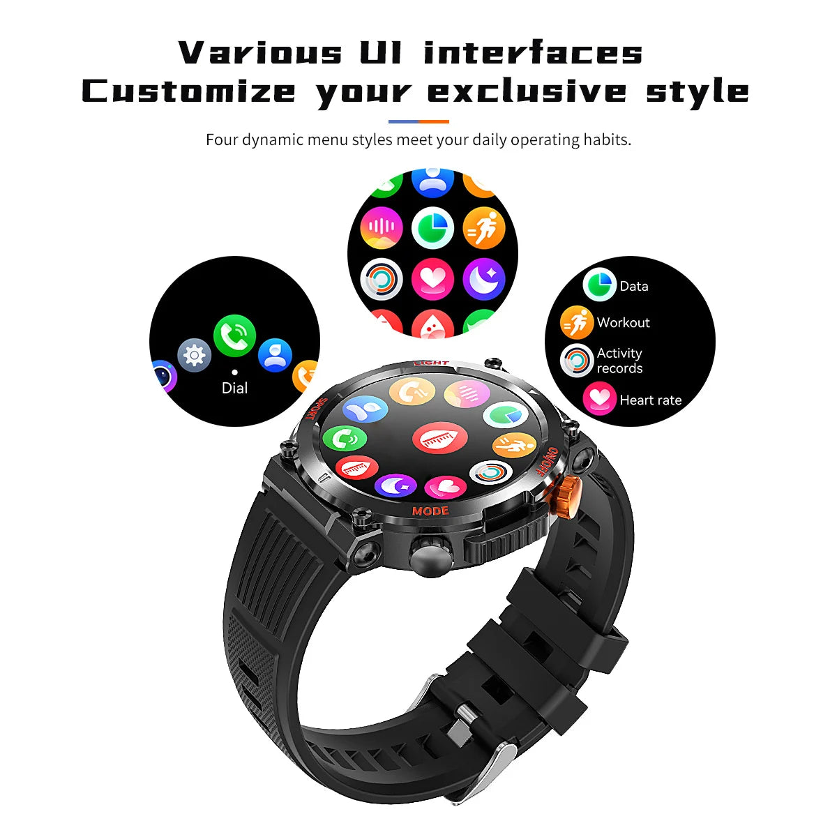 Smart Watch (Answer/Dial) With Compass LED Flashlight, IP67 Waterproof Fitness Sports Tracker With Pedometer For Android IOS