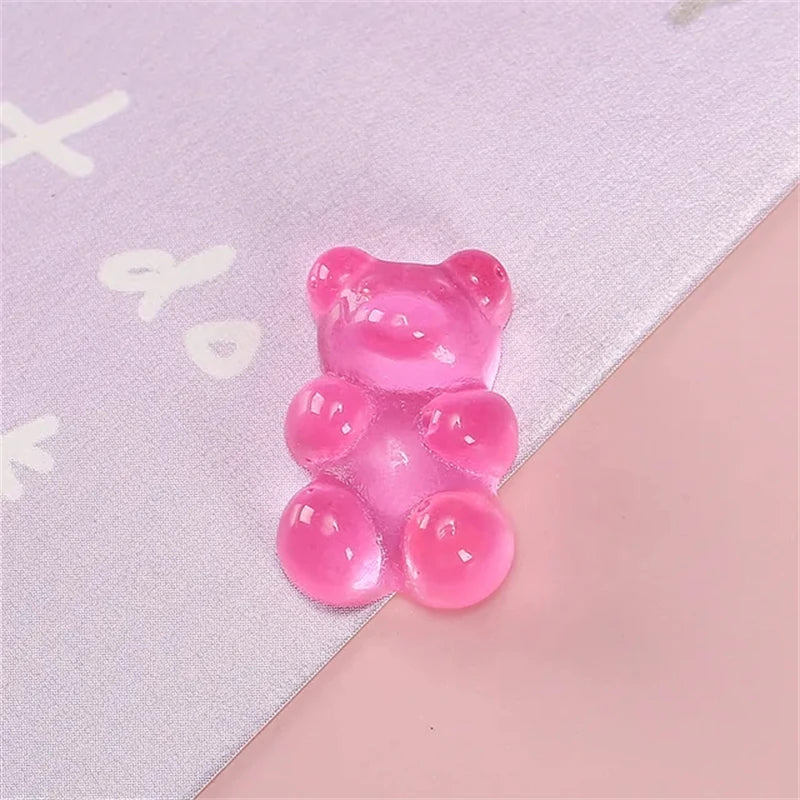50pcs 3D Cartoon Jelly Bear Nail Art Resin Charms Rhinestones Kawaii Accessories Press on Nails Decorations DIY Supplies Parts