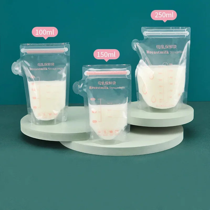30Pcs  Breast Milk Storage Bags with Marker Pen Disposable Small Capacity Milk Bags for Freezing and Storage Bag