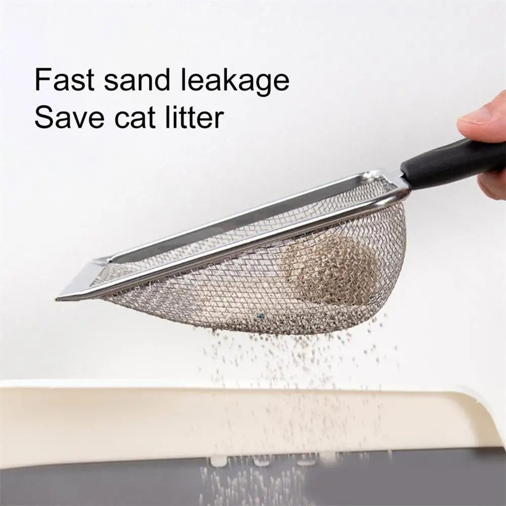 New Pet Cleaning Tools Stainless Steel Feces Shovel Net Cat Litter Shovel Reptiles Lizard Sand Shovel Mesh Screen Fecal Spoon