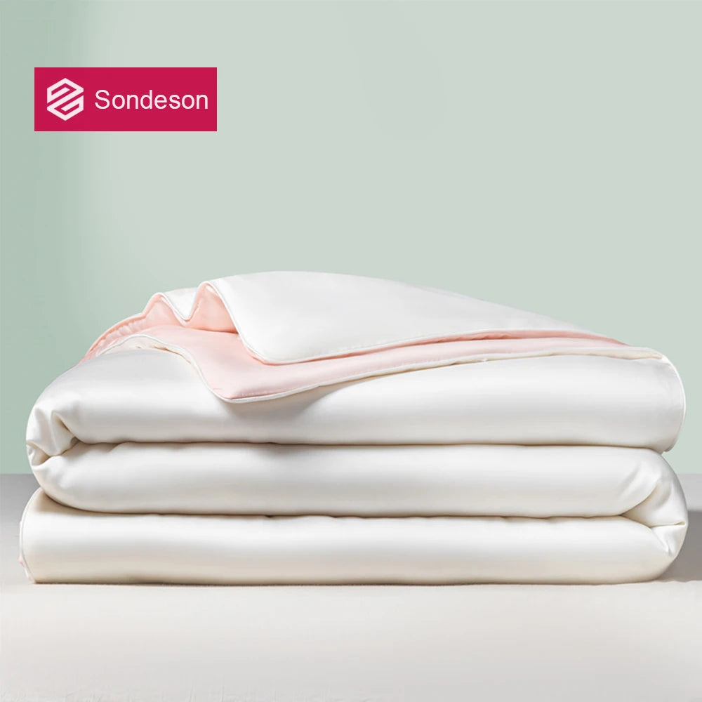 Sondeson Summer Women White Pink Quilt Soft Comforter Cool Color Duvet Twin Double Queen King Shell Blanket For Deep Sleep 1pcs