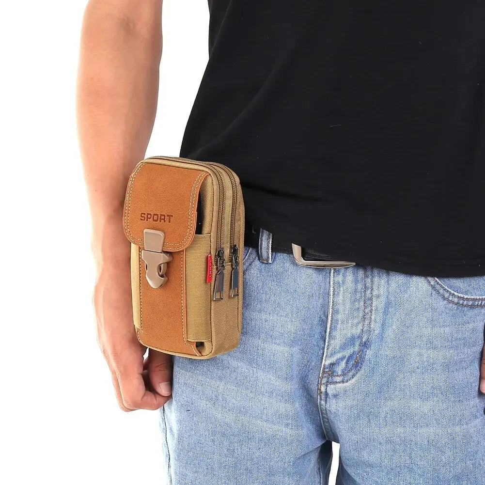 Man Belt Pouch Mobile Phone Bag for Men Phone Holster Bag Molle Waist Bag Pack Small Tactical Duty Belt Backpack Card Holder