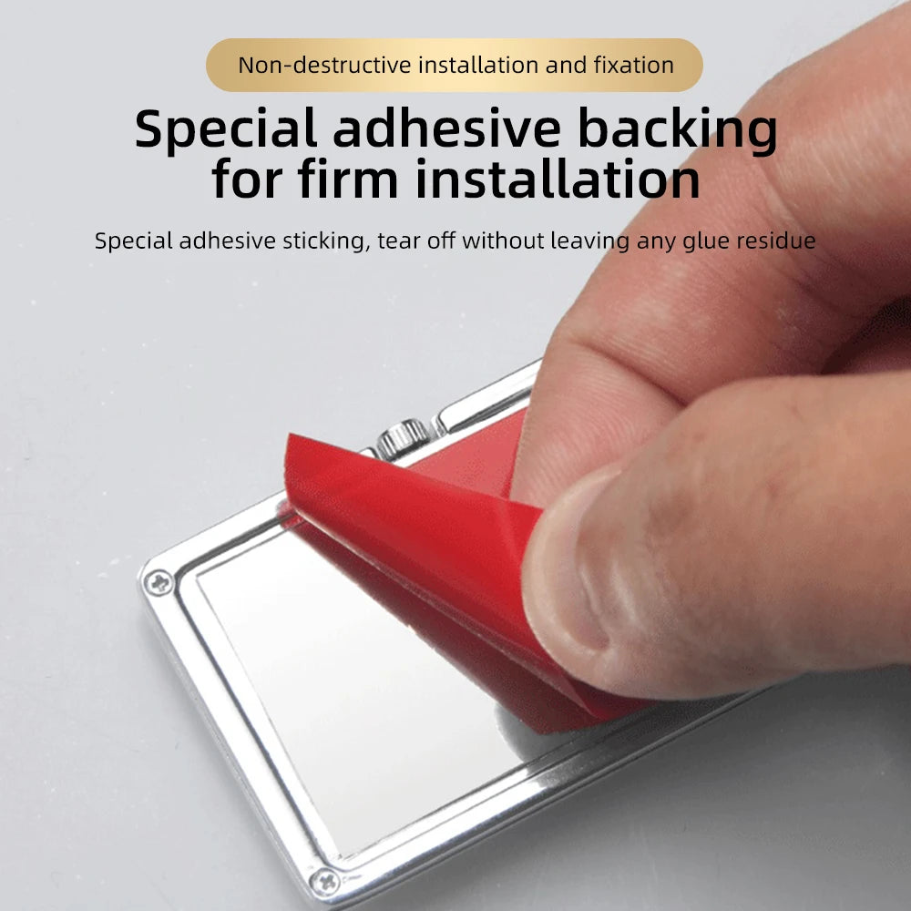 Auto Fashion Square Watch Car Clock Interior Decoration Self-adhesive Electronic Vent Clip Watch Automobile Quartz Clock