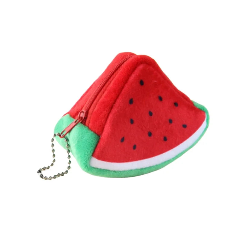 Cartoon Fruit Creative Plush Three-dimensional Coin Wallet Storage Bag School Bag Hanging Children's Holiday Gifts