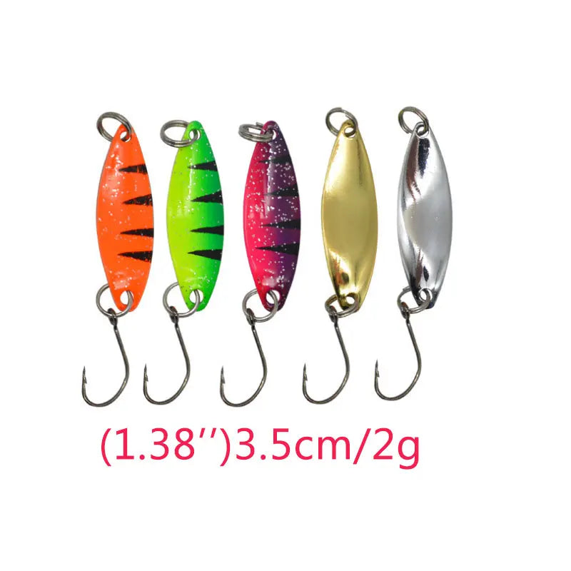JYJ 20pieces a box colorful metal jig spoon lure bait for fishing tackle spinner wobbler pesca trout bait