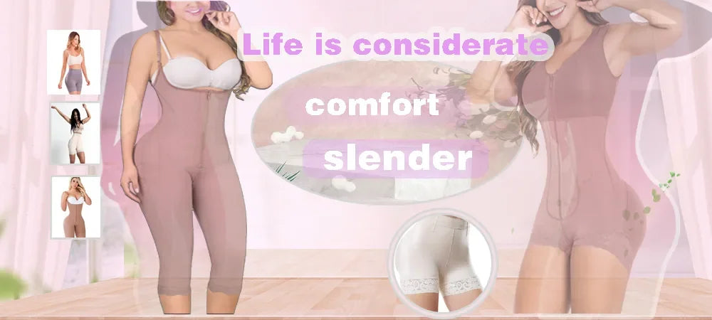 Women's Corset Firm Control Shapewear Full body Fajas Long Sleeves Waist Trainer Slimming Bodysuit Post Surgery High Compression