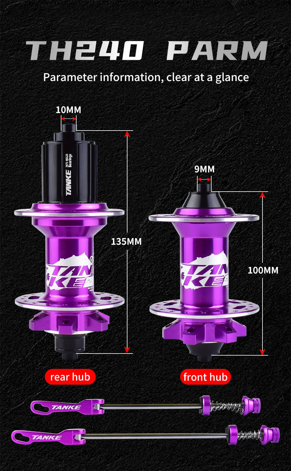 TANKE 120 Click Hub Bearing MTB Hub Front Rear 32 36 Holes Disc Brake Bicycle Hubs 7 8 9 10 11 12 Speed Quick Release 6 Pawl Hub