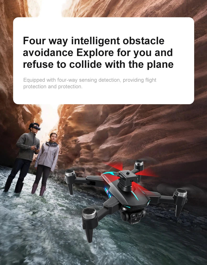 New KY605S Screen Controlled Drone 8K Three HD Camera Brushless Motor Obstacle Avoidance Foldable Quadcopter Dron RC Toys Gifts