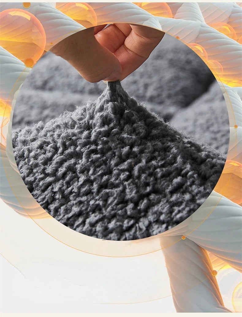 Dark Grey Double Mattress Thickened Lamb Warm Winter Mattress 200 * 220cm