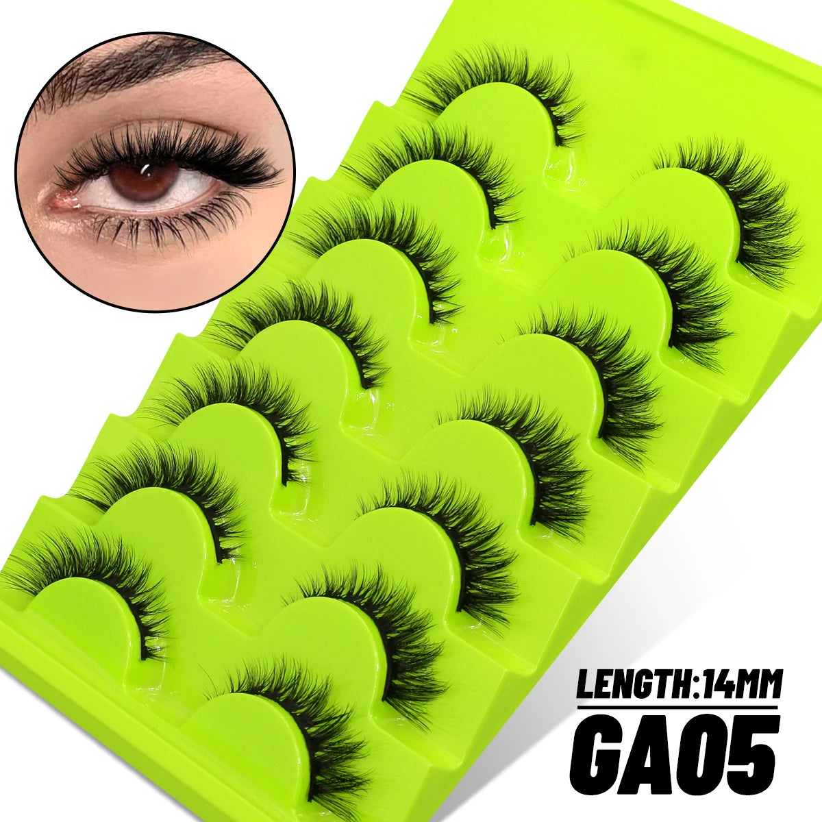 GROINNEYA False Eyelashes Faux Mink Eyelashes Fluffy Faux Mink Lashes Wispy Eyelashes Extension Effect Lashes Volume Mink Lashes