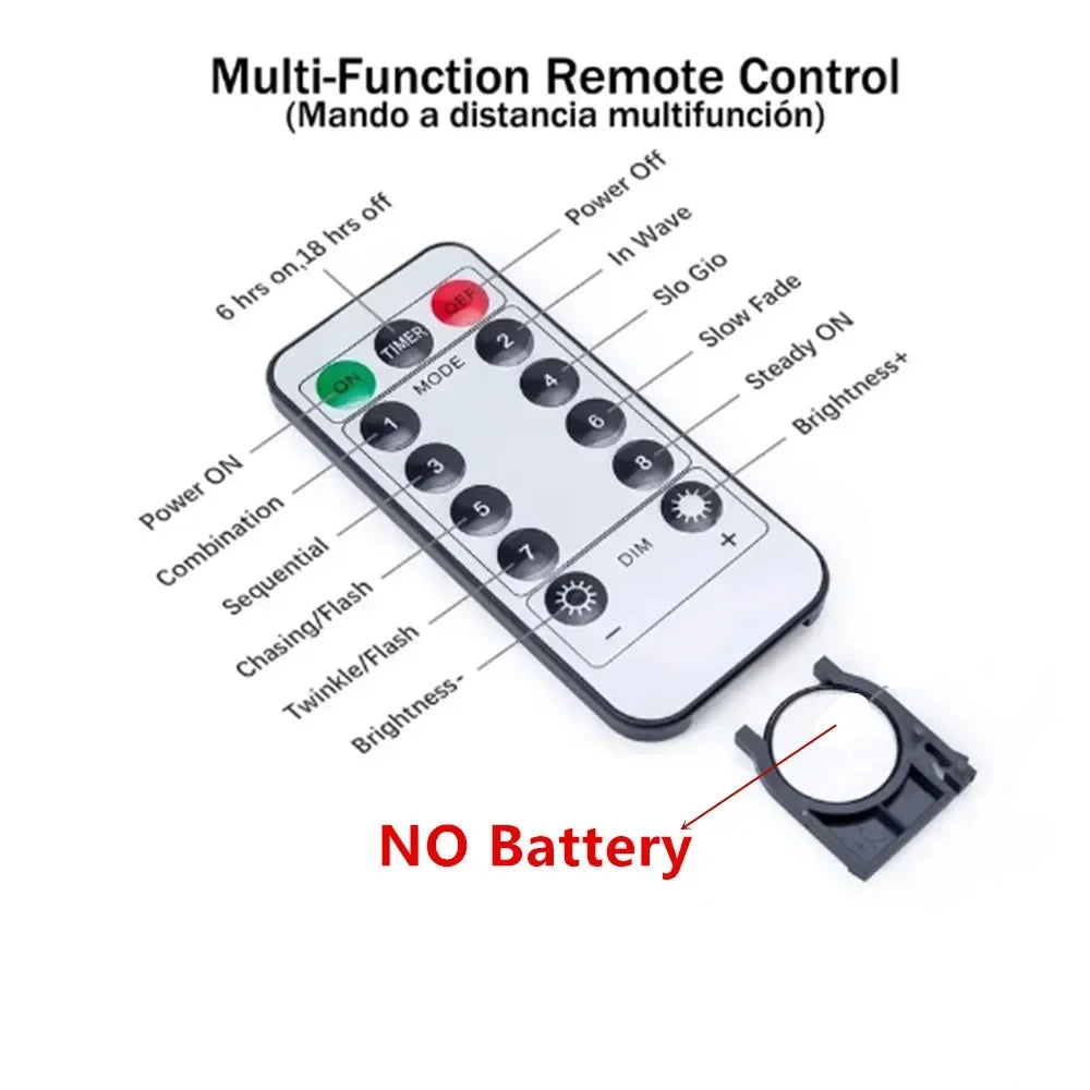 Christmas Lights LED Fairy String Curtain Lights 8 Mode Remote USB Festoon Christmas Decor For Home Holiday New Year Lamp