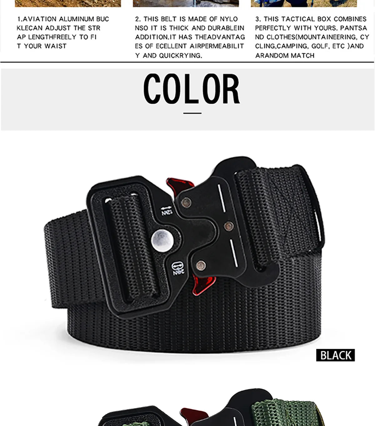 Men's Belt Outdoor Hunting Tactical Mens Belt Multifunctional Combat Survival High Quality Canvas Nylon Mens Belt Sport Belt