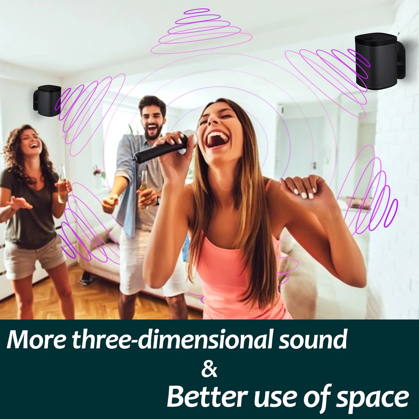 2 Pieces Speaker Wall Mount Bracket Enhanced Sound Space-saving Rugged Durable Small Speaker Wall-Mounted Accessory Audio Stands