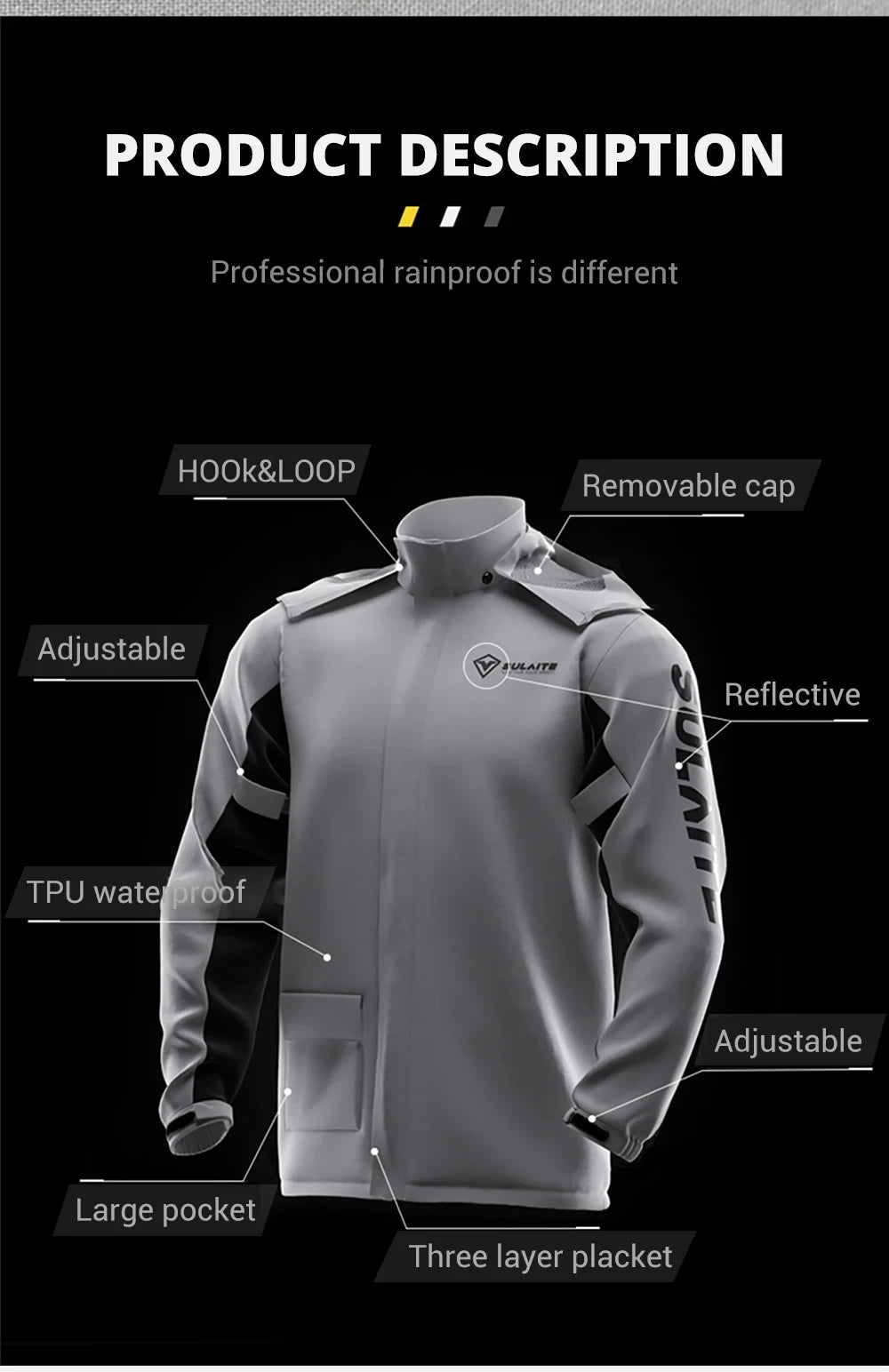 Motorcycle Raincoat Reflective 100% Waterproof Rain Coat Moto Motocross Cycling Clothes Motorbiker Jacket Women Men Rain Set