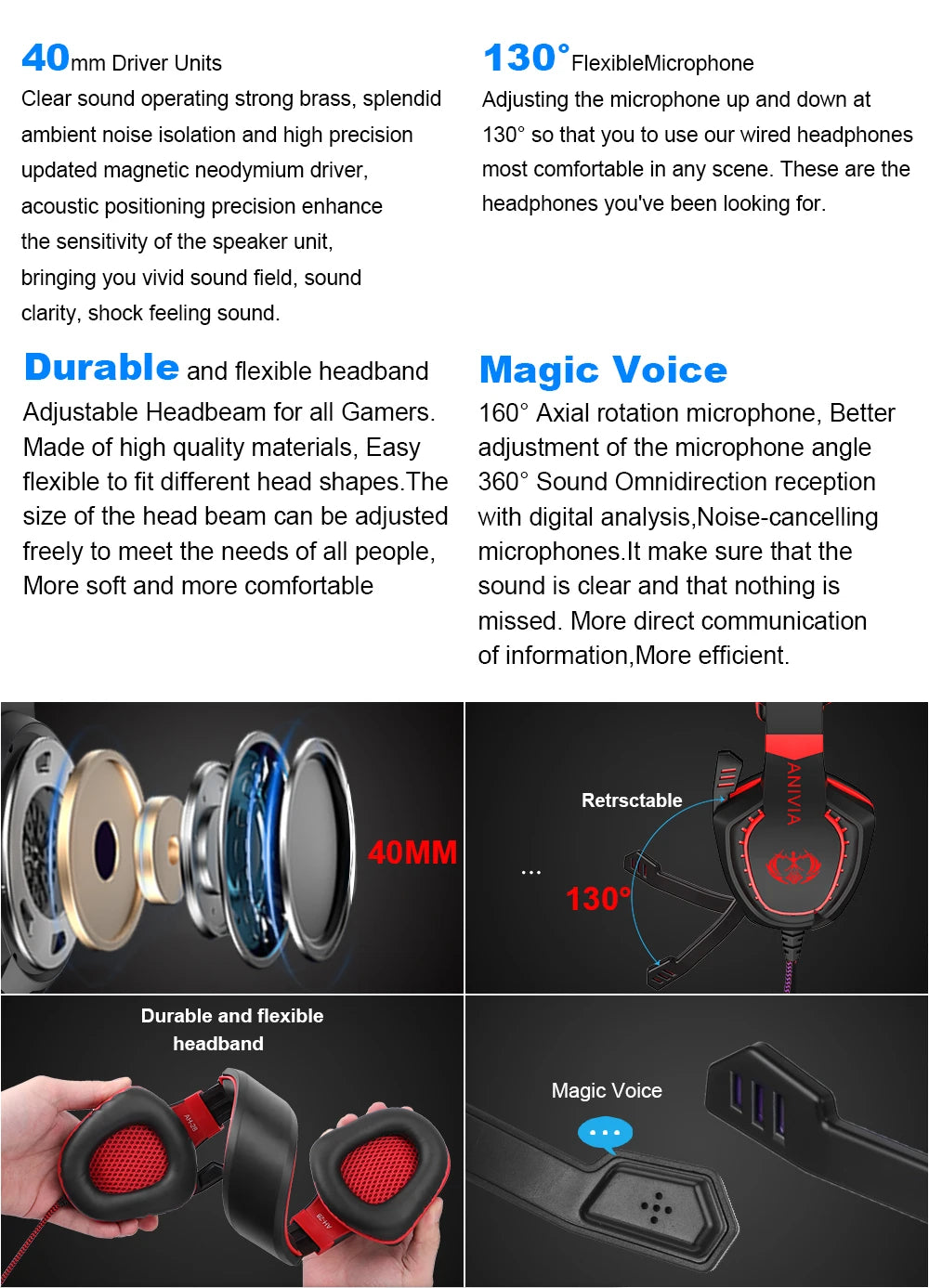 Headphones wired Gaming Headset Noise Isolating Overear Headphone with Mic.Volume Control Bass Surround for PC PS4 PS5 XBOX