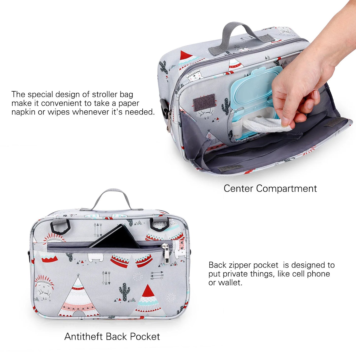 Waterproof Baby Mummy Bags Fashion Prints WetDry for Disposable Reusable Maternity Diaper Bag Double Handle Wetbags