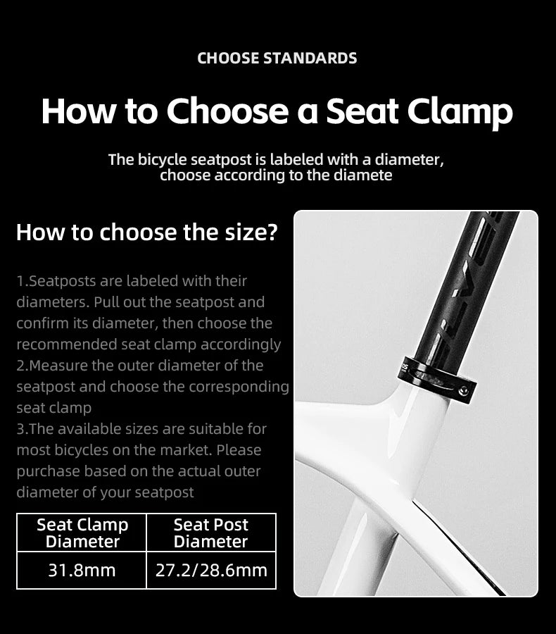 ROCKBROS Bicycle Seat Post Clamp Aluminum Alloy Installation Quick Release Cycling Seat Clamp Convenient Bike Parts Seatpost